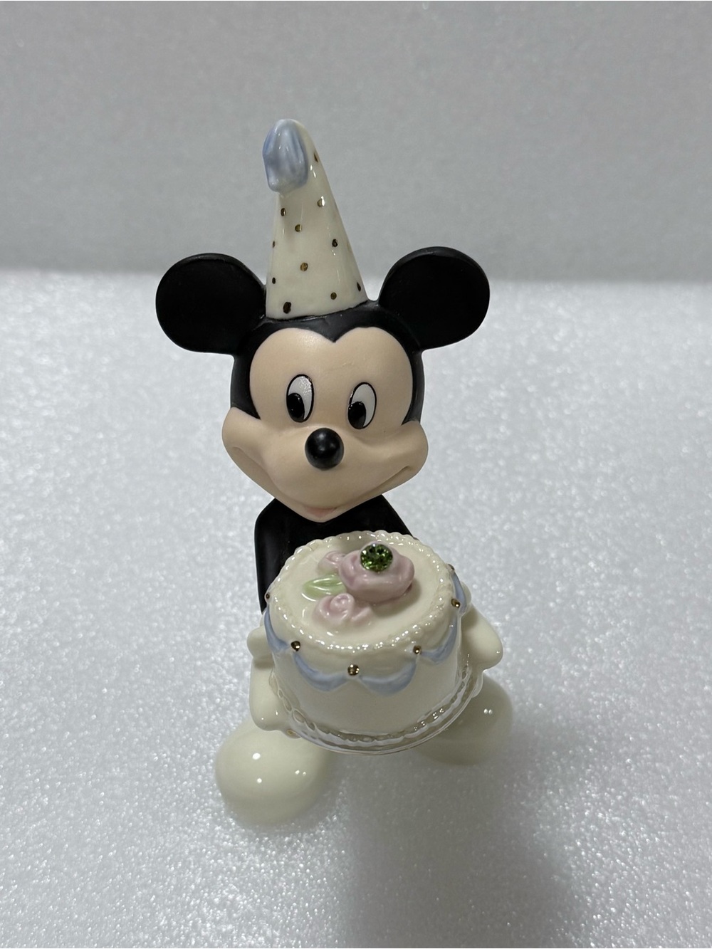 LENOX DISNEY MICKEY MOUSE AUGUST BIRTHSTONE PERIDOT FIGURINE HAPPY BIRTHDAY